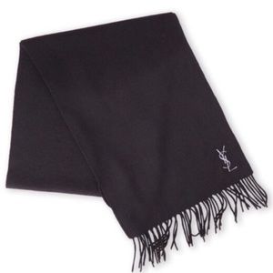 Black Yves Saint Laurent Wool Scarf